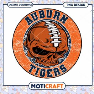 Auburn Tigers Skull PNG Football Design