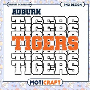 Auburn Tigers PNG Design Instant Download