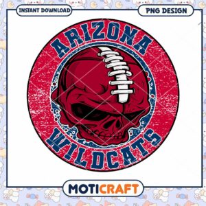 Arizona Wildcats Skull PNG Football Design