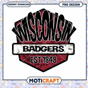 Wisconsin Badgers Vintage Logo Instant Download PNG Design