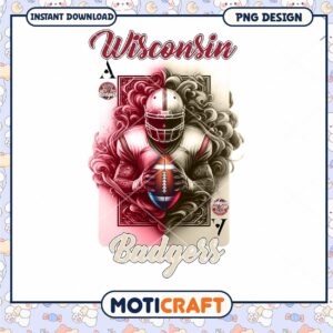 Wisconsin Badgers Football Art PNG Instant Download