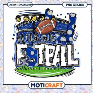 Wildcats Football PNG Graphic Instant Download Design