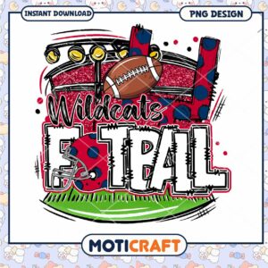 Wildcats Football PNG Graphic Design Instant Download