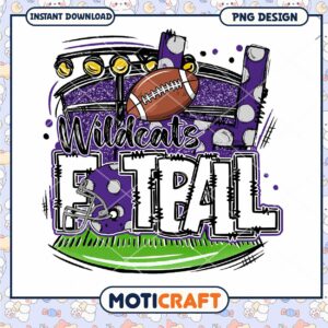 Wildcats Football PNG Design for Instant Download