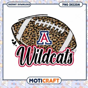 Wildcats Football PNG Design with Leopard Print Style