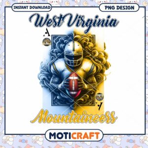 West Virginia Mountaineers PNG Football Design Download