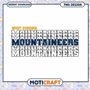 West Virginia Mountaineers PNG Design for Instant Download