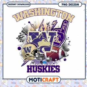 Washington Huskies Football PNG Design Instant Download