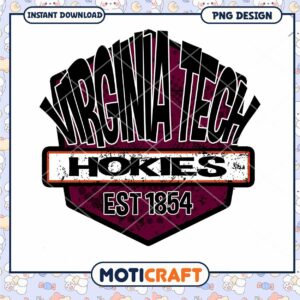 Virginia Tech Hokies PNG Design Instant Download 1854