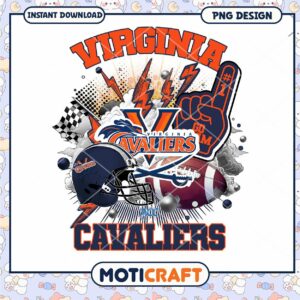 Virginia Cavaliers Football PNG Design Instant Download