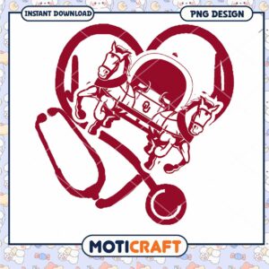 Vintage Horse Drawn Carriage Stethoscope PNG Design