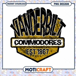 Vanderbilt Commodores Vintage Logo PNG Download Design