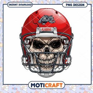 Villainous Skull Helmet Design Alabama Football PNG Download