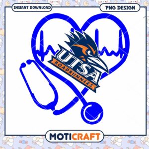 UTSA Roadrunners Heartbeat Stethoscope PNG Design Download
