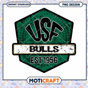 USF Bulls Vintage Logo PNG Instant Download Design
