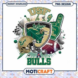 USF Bulls Football PNG Design Instant Download Art