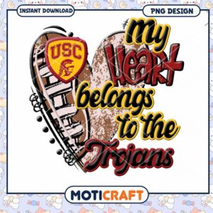 USC Trojans Heart PNG Design for Instant Download Art