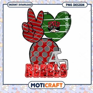 UNLV Rebels PNG Design Heart Peace Sign Instant Download