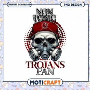 Unique Non Toxic Trojans Fan Skull PNG Design Download