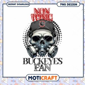 Unique Non Toxic Buckeyes Fan Skull PNG Design Download