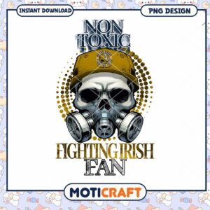 Unique Non Toxic Fighting Irish Fan Skull PNG Design