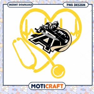 Unique Knight Logo Heartbeat Stethoscope PNG Design