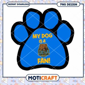 UCLA Dog Fan Paw Print PNG Instant Download Design