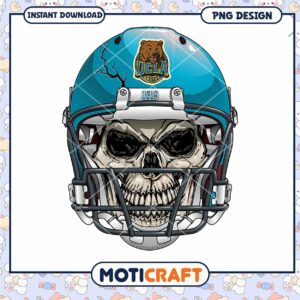 UCLA Bruins Skull Helmet PNG Graphic Design Download