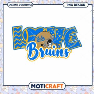 UCLA Bruins Love Football PNG Design for Instant Download