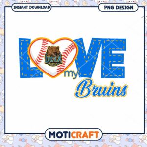 UCLA Bruins Love Baseball PNG Graphic Instant Download