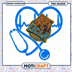 UCLA Bruins Heartbeat Stethoscope PNG Design Download