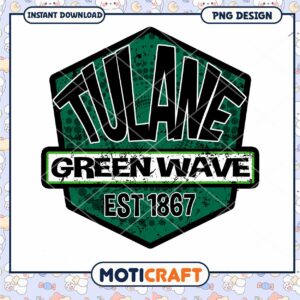 Tulane Green Wave Logo PNG Instant Download Design
