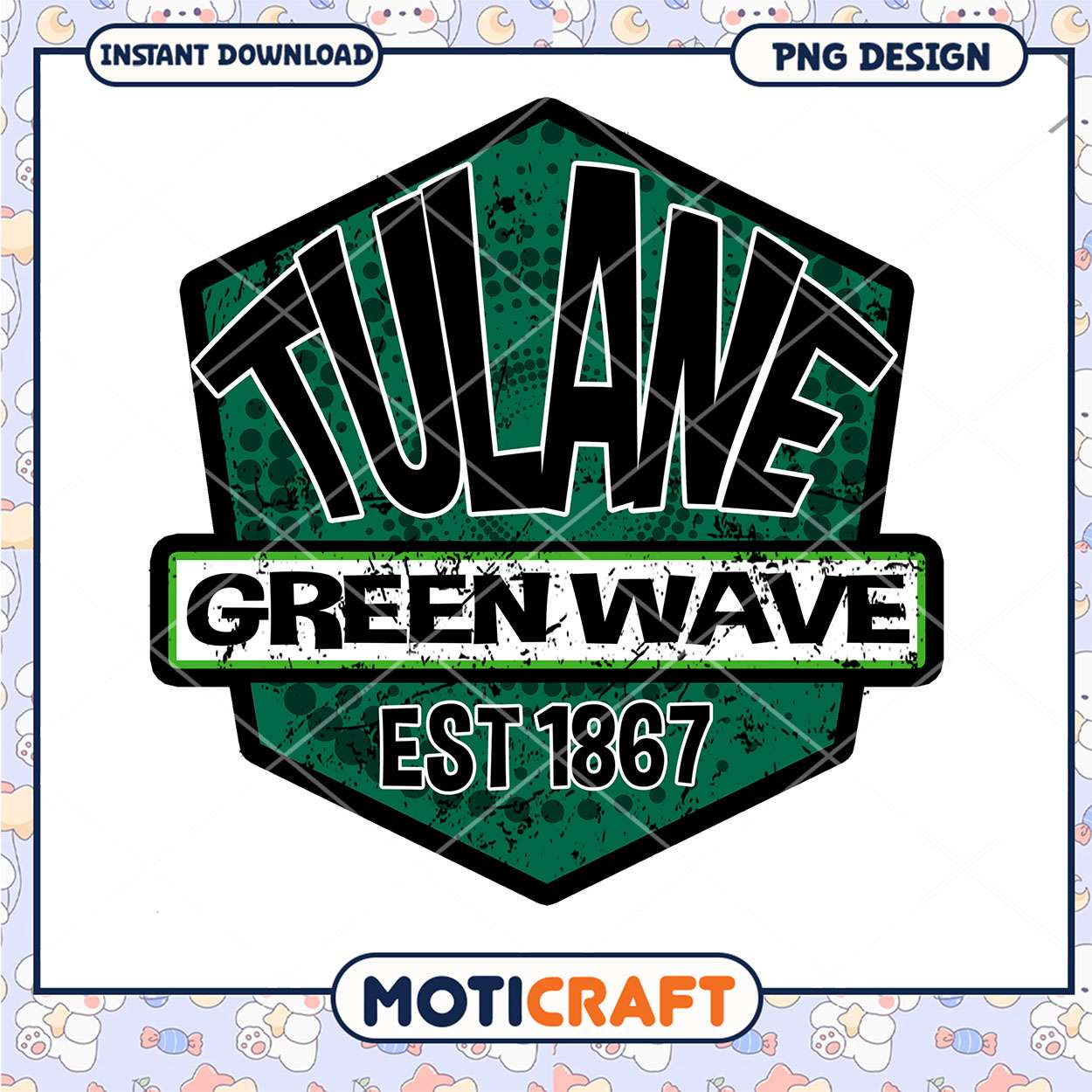 Tulane Green Wave Logo PNG Instant Download Design Tulane Green Wave Logo PNG Instant Download Design
