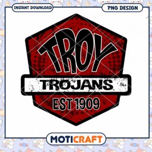 Troy Trojans Vintage Logo PNG Instant Download Design