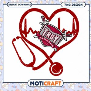 Troy Trojans Heartbeat Stethoscope PNG Design Download