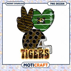 Tigers Football Theme PNG Design Instant Download Art