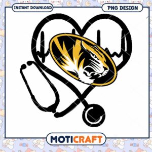 Tiger Heartbeat Stethoscope PNG Digital Download Design