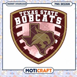 Texas State Bobcats Logo PNG Instant Download Design