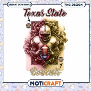 Texas State Bobcats Football PNG Digital Download Art