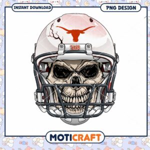 Texas Skull Football Helmet PNG Digital Download Art