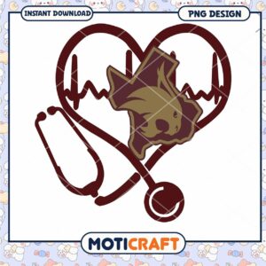 Texas Heartbeat Stethoscope PNG Design Instant Download
