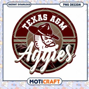 Texas A&M Aggies PNG Design Instant Download Art