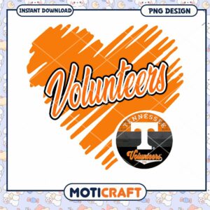 Tennessee Volunteers Heart PNG Design for Instant Download