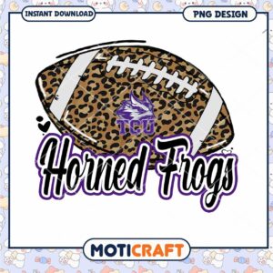 TCU Horned Frogs Football Leopard Print PNG Design Download