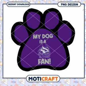TCU Dog Paw Print PNG Design for Pet Lovers Download