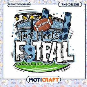 Tar Heels Football PNG Design for Instant Download
