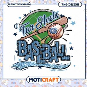 Tar Heels Baseball PNG Design for Instant Download