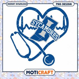 Sycamores Heartbeat Stethoscope PNG Digital Design Download