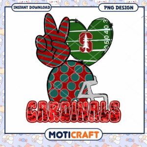Stanford Cardinals Peace Sign Heart PNG Download Design
