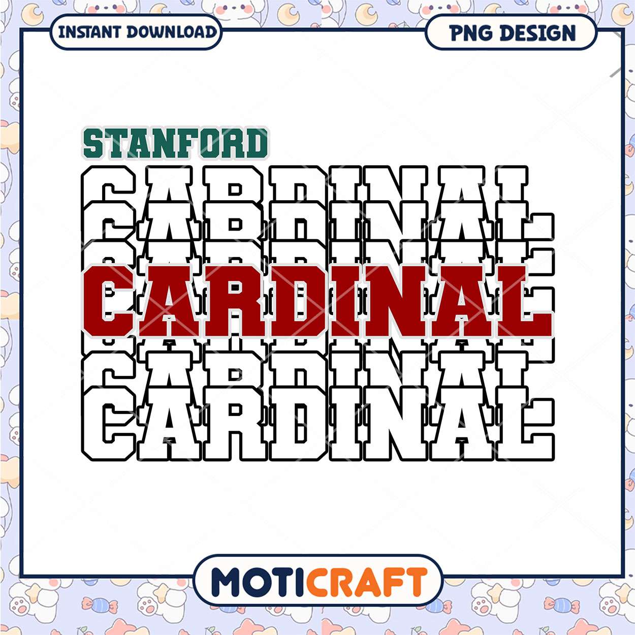 Stanford Cardinal PNG Design Instant Download Art Print Stanford Cardinal PNG Design Instant Download Art Print
